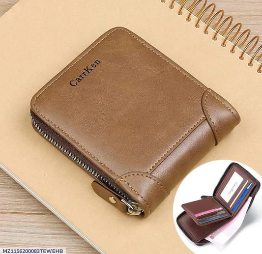 Men's Genuine Leather Wallet Compact Zipper